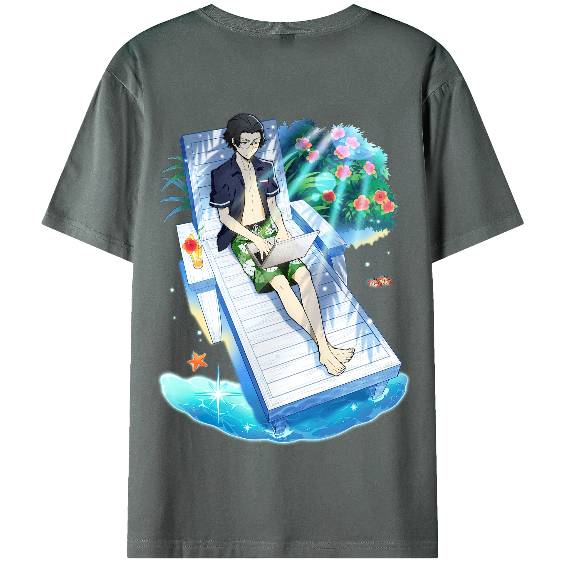 （画像用） 文豪ストレイドッグス Bungo Stray Dogs 綿100％半袖Tシャツ（背面プリント）